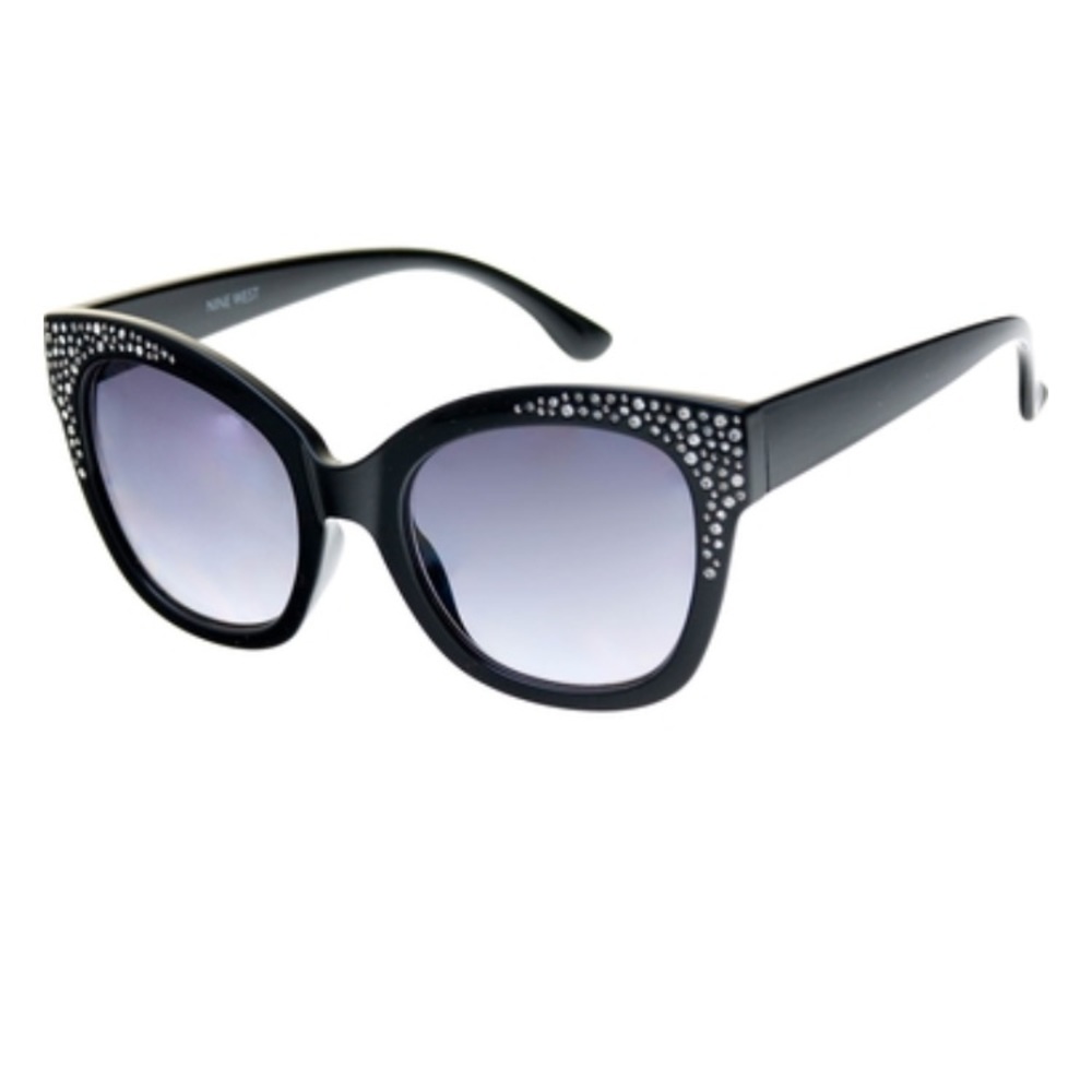 NWT Nine West Women’s Black Cateye Tinted Lens Sunglasses - Picture 1 of 9